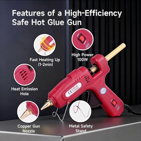 مجموعة مسدس الغراء الساخن 100 وات لإصلاح الانبعاجات بدون طلاء، مسدس صمغ سريع التسخين بدرجة حرارة عالية خلال 1-2 دقيقة مع 15 عصا غراء، فوهة مضادة للتنقيط، أداة سحب انبعاجات الجسم الأوتوماتيكية الاحترافية in Kuwait