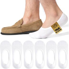 Mens No Show Socks for Loafers Sneakers, Low Cut Invisible Cotton Socks Non Slip Casual Liner Footies 6 Pairs in Saudi Arabia