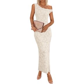 Lazysmile Women's Summer Floral Boho Maxi Dresses Off Shoulder Bodycon Elegant Party Wedding Guest Dress in Kuwait