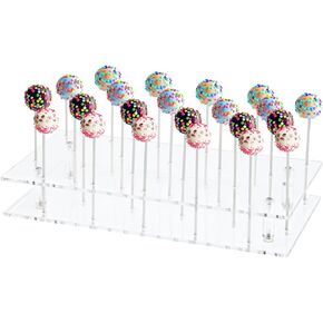 Cake Pop Stand Set, 22-Holes Lollipop Display Stand, Acrylic Clear Cake Pop Holder Lollipop Display for Dessert Table Valentine's Day Weddings Parties & Christmas Candy Decorative in Saudi Arabia