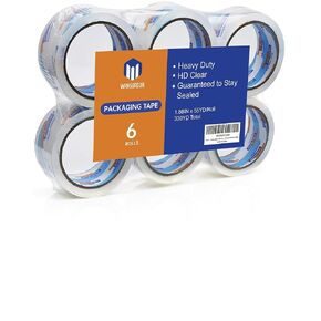 wanguagua 330 ياردة إجماليًا، 1.88 بوصة × 55 ياردة 6 عبوات، شريط تعبئة شديد الوضوح وشديد التحمل، ختم لاصق قوي in Kuwait