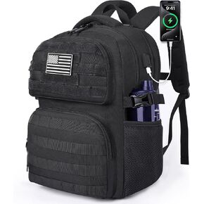 حقيبة ظهر للكمبيوتر المحمول MOZETO، مقاس 17 بوصة مستوحاة من التكتيكات، حقائب ظهر كبيرة للكمبيوتر المحمول للرجال مع منفذ شاحن USB 18 × 14 × 8 معتمدة من الطيران حقيبة سفر شخصية وحقيبة كمبيوتر in Kuwait