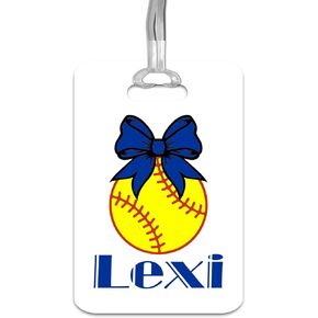 بطاقة اسم Daisy Lane Softball للحقيبة، فكرة هدية مخصصة لفريق الفتيات، ملحق اسم معرف مخصص، هدية عيد ميلاد اللاعب in Kuwait