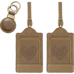 Sovereign-Gear - Two Brown Leather Luggage Tags - USA Flag Embossed - Genuine Leather Luggage Tag for Suitcases, Stylish & Durable Travel Accessory in Kuwait