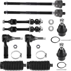 X AUTOHAUX 10 قطع من شريط التأرجح الأمامي الداخلي الخارجي لقضيب الربط السفلي لمجموعة وصلات كروية لسيارة Ford F-150 2005-2008 2WD فقط مجموعة التعليق، وصلة قضيب التثبيت، نهاية قضيب ربط التوجيه in Kuwait