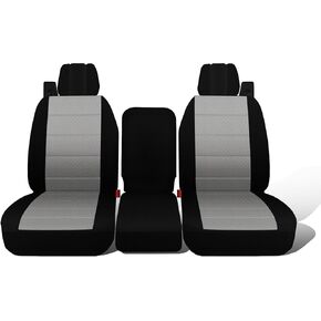 Jokuye 40/20/40 Split Front Bench Seat Covers for Ford F150 XL Standard Cab 2004 2005 2006 2007 2008, Heavy-Duty Oxford Fabric with Integrated Seatbelts & Center Armrest Cover - Gray in Saudi Arabia