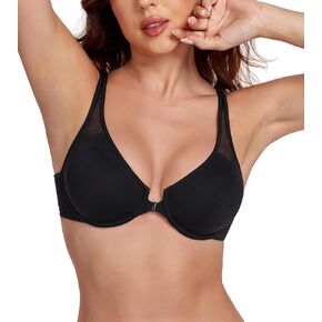 HACI Front Closure Bra T-Shirt Underwire Unlined No Padded Racerback Plus Size Plunge Seamless in Saudi Arabia