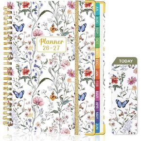 Planner 2026-2027: 2026-2027 Academic Planner Weekly and Monthly from Jul. 2026 - Jun. 2027, 6.3" x 8.4", Calendar Planner with Monthly Tabs, Flexible Cover, Thick Paper, Inner Pocket for School Office Supplies(Bloom Floral) in Kuwait