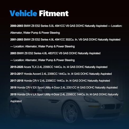 حزام محرك سيربنتين من AUCERAMIC مناسب لسيارة Honda CR-V 2017-2019، Accord 2013-2017، Acura 2015-2020، BMW Z8 2000-2003#Replace K070566، 7PK1440، 11281407975، 11287833265، 311105A2A01, 311105B0Y01 in Saudi Arabia