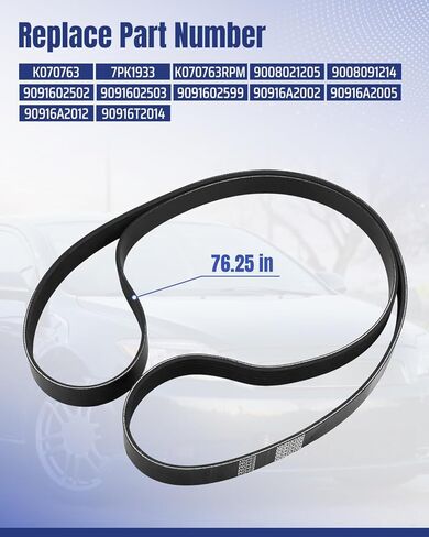 Serpentine Belt Fit for Toyota Camry 2002-2006/ Highlander 2001-2007/ RAV4 2001-2005/ Solara 2002-2008/ Scion tC 2005-2006/ xB 2008-2011, Drive Belt Replace K070763 90916A2005 in Saudi Arabia