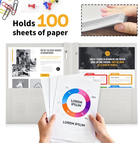 Folders with Pockets and Prongs,7 Pack Heavy Duty Plastic Pocket Folders with 3 Prongs and Business Card Slot,Fit Letter Size Paper,Assorted Color for Home,School and Office in Kuwait