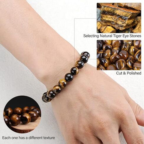 COSFAN الطبيعية خرز عين النمر سوار 10 مللي متر كريستال الأحجار الكريمة مطرز الرجال النساء مالا الصلاة زن البوذية سوار in Kuwait