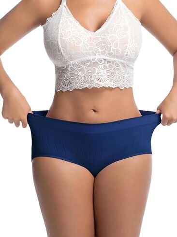 4-Pack Plus Size Women High-Waisted Briefs, Seamless Comfortable Body Shaping Underwear Set Full Coverage Triangular Design in Saudi Arabia