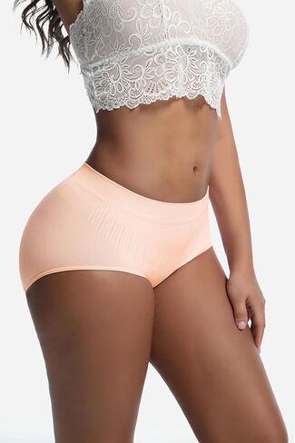 4-Pack Plus Size Women High-Waisted Briefs, Seamless Comfortable Body Shaping Underwear Set Full Coverage Triangular Design in Saudi Arabia
