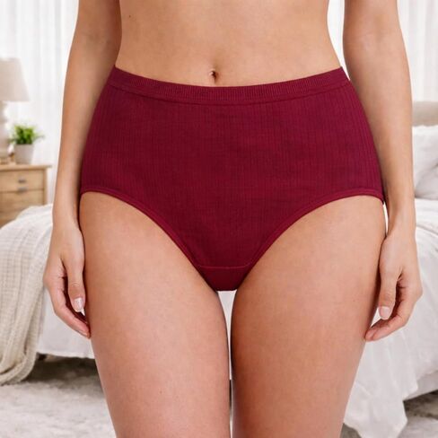 Women’s High Waist Cotton Underwear, 1 Pack Breathable Tummy Control Full Coverage Briefs, Soft Stretch Butt Lifting Panties in Saudi Arabia