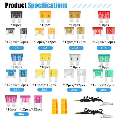 HZEL 306PCS Car Fuse Assortment Kit, 90PCS Standard & 108PCS Mini & 108PCS Low Profile Mini Mixed Blade Fuses with Circuit Tester, 2A 5A 7.5A 10A 15A 20A 25A 30A 35A, Universal for Vehicles in Saudi Arabia