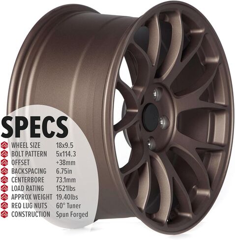 Circuit Performance CSF2 18x9.5 Flat Bronze 5x114.3 [+38mm] Concave Mesh Compatible with Subaru WRX etc in Saudi Arabia