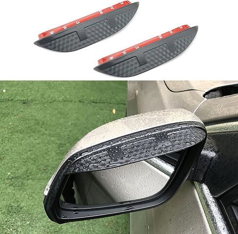 QILING Two-Piece car Rearview Mirror rain Cover Set for Jaguar XF 2008-2015, rain Guard with Small Round Mirror, Carbon Fiber Finish. in Saudi Arabia