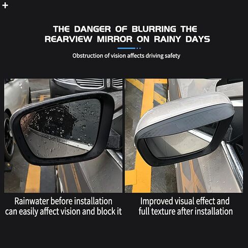 QILING Two-Piece car Rearview Mirror rain Cover Set for Jaguar XF 2008-2015, rain Guard with Small Round Mirror, Carbon Fiber Finish. in Saudi Arabia