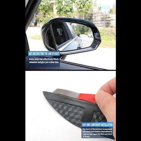 QILING Two-Piece car Rearview Mirror rain Cover Set for Jaguar XF 2008-2015, rain Guard with Small Round Mirror, Carbon Fiber Finish. in Saudi Arabia