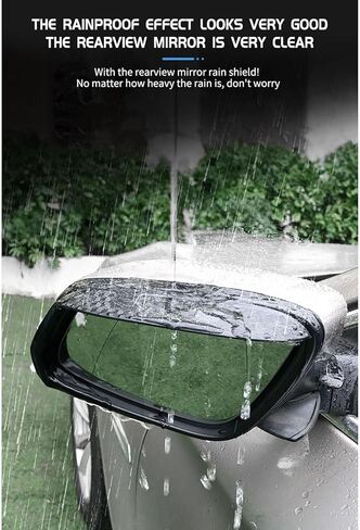 QILING Two-Piece car Rearview Mirror rain Cover Set for Jaguar XF 2008-2015, rain Guard with Small Round Mirror, Carbon Fiber Finish. in Saudi Arabia