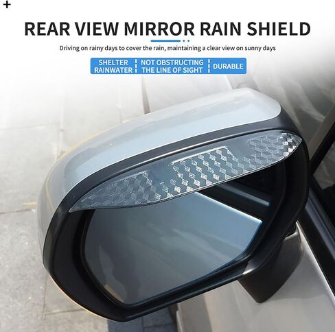 QILING Two-Piece car Rearview Mirror rain Cover Set for Jaguar XF 2008-2015, rain Guard with Small Round Mirror, Carbon Fiber Finish. in Saudi Arabia