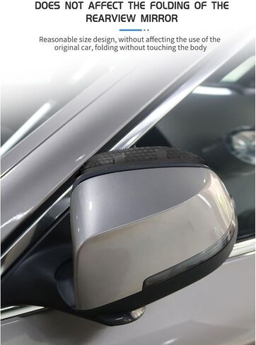 QILING Two-Piece car Rearview Mirror rain Cover Set for Jaguar XF 2008-2015, rain Guard with Small Round Mirror, Carbon Fiber Finish. in Saudi Arabia