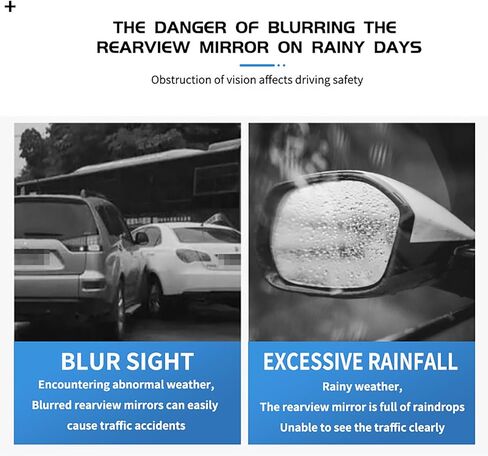 QILING Two-Piece car Rearview Mirror rain Cover Set for Jaguar XF 2008-2015, rain Guard with Small Round Mirror, Carbon Fiber Finish. in Saudi Arabia