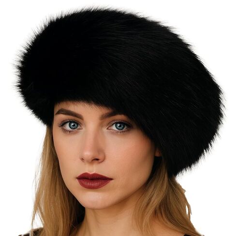 عصابة رأس شتوية فاخرة من الفرو الصناعي من DLNYC، غطاء رأس من القطيفة لتدفئة الأذن، إكسسوار أزياء للطقس البارد للرجال والنساء (فضي، قياسي) in Kuwait