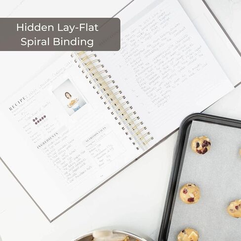 Blank Cookbook to Write in Your Own Recipes - Linen Hardcover Spiral Recipe Book with Photo Pages & Pocket, Heirloom Family Keepsake Gift in Saudi Arabia