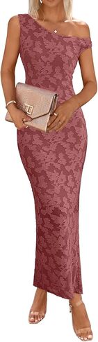 Lazysmile Women's Summer Floral Boho Maxi Dresses Off Shoulder Bodycon Elegant Party Wedding Guest Dress in Saudi Arabia