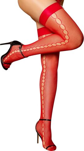 RSLOVE Fishnet Thigh High Stockings – Sexy Stockings for Women Nylon Pantyhose Silicone Stay Up Tights in Saudi Arabia
