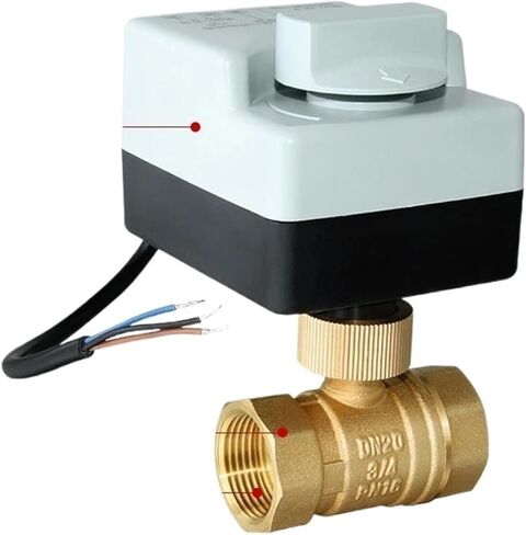 Brass Motorized Ball Valve 3-Wire Two Control Electric Actuator AC220V 3 Ways /2 Way DN15 DN20 DN25 with Manual Switch(DN25,12V_2 Ways) in Saudi Arabia