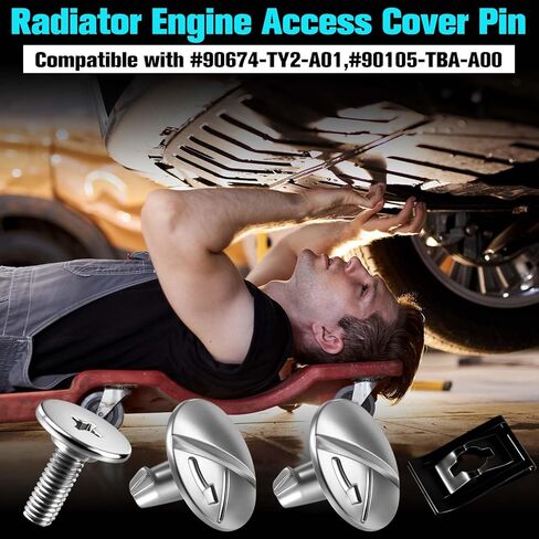 14 قطعة من مسامير غطاء المحرك السفلي، براغي الأجهزة ومشبك الوصول، مشابك دبوس غطاء الوصول إلى المبرد الفاخر 90674-TY2-A01، واقيات علبة المحرك المتوافقة مع Honda Civic Accord CRV Acura in Kuwait