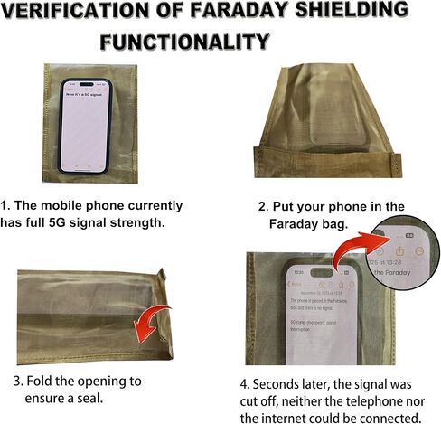 2 Pack Faraday Bags for Phones Car Keys copper mesh, Anti-Theft Faraday cage Cell Phone Signal Blocking Bag for Tablets Anti-Tracking EMP RFID Signal Shielding(Size:Large 7.8 x 11.8 in (20 x 30 cm)) in Saudi Arabia