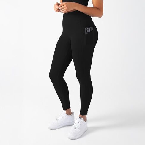 YITTY Active Women's Ultraluxe عالي الخصر بجيب، Athleisure، 4-Way-Stretch، أسود أيقوني، XXL/1X، عادي | 27" درزة داخلية in Kuwait