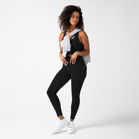 YITTY Active Women's Ultraluxe عالي الخصر بجيب، Athleisure، 4-Way-Stretch، أسود أيقوني، XXL/1X، عادي | 27" درزة داخلية in Kuwait
