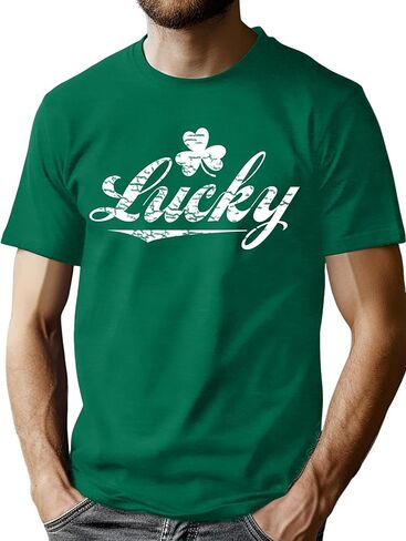 Mens St Patricks Day Shirt: Irish Lucky Shamrock T Shirt Clover Saint Patricks Day Short Sleeve Tee Tops in Saudi Arabia