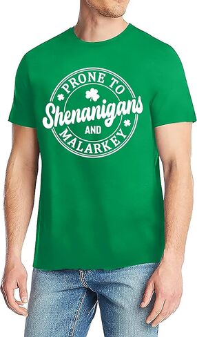 Mens St Patricks Day Shirt: Irish Lucky Shamrock T Shirt Clover Saint Patricks Day Short Sleeve Tee Tops in Saudi Arabia