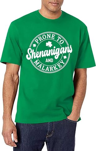 Mens St Patricks Day Shirt: Irish Lucky Shamrock T Shirt Clover Saint Patricks Day Short Sleeve Tee Tops in Saudi Arabia
