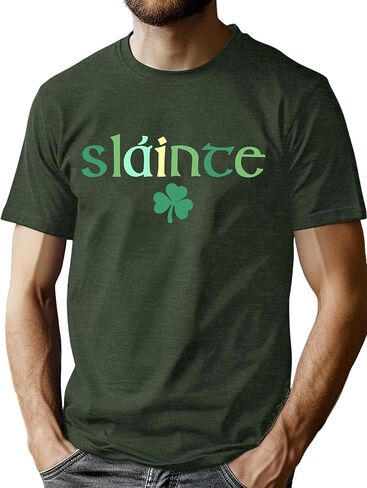 Mens St Patricks Day Shirt: Irish Lucky Shamrock T Shirt Clover Saint Patricks Day Short Sleeve Tee Tops in Saudi Arabia