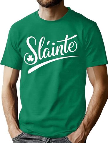 Mens St Patricks Day Shirt: Irish Lucky Shamrock T Shirt Clover Saint Patricks Day Short Sleeve Tee Tops in Saudi Arabia