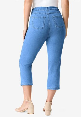 Roaman's Women's Plus Size Petite Plus Size Classic Stretch Capri Jean in Saudi Arabia