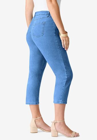 Roaman's Women's Plus Size Petite Plus Size Classic Stretch Capri Jean in Saudi Arabia