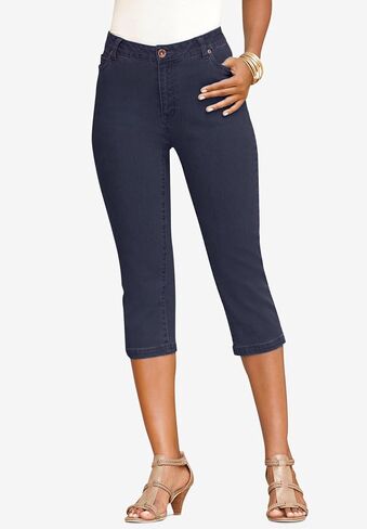 Roaman's Women's Plus Size Petite Plus Size Classic Stretch Capri Jean in Saudi Arabia