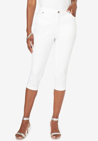 Roaman's Women's Plus Size Petite Plus Size Classic Stretch Capri Jean in Saudi Arabia