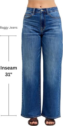 Judy Blue High Waist Wilhelmina Baggy Jeans, Inseam 31" in Saudi Arabia
