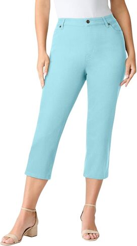 Roaman's Women's Plus Size Petite Plus Size Classic Stretch Capri Jean in Saudi Arabia