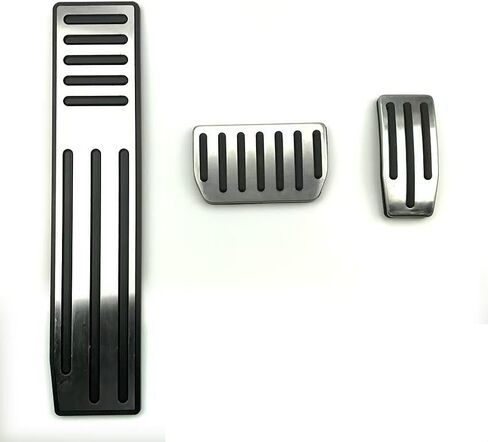 3 قطع من أغطية دواسات القدم المصنوعة من الألومنيوم الفضي بتصميم المسار متوافقة مع موديلات 2012-2021 Tesla Model S و2015-2021 Tesla Model X in Kuwait