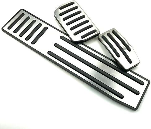 3 قطع من أغطية دواسات القدم المصنوعة من الألومنيوم الفضي بتصميم المسار متوافقة مع موديلات 2012-2021 Tesla Model S و2015-2021 Tesla Model X in Kuwait